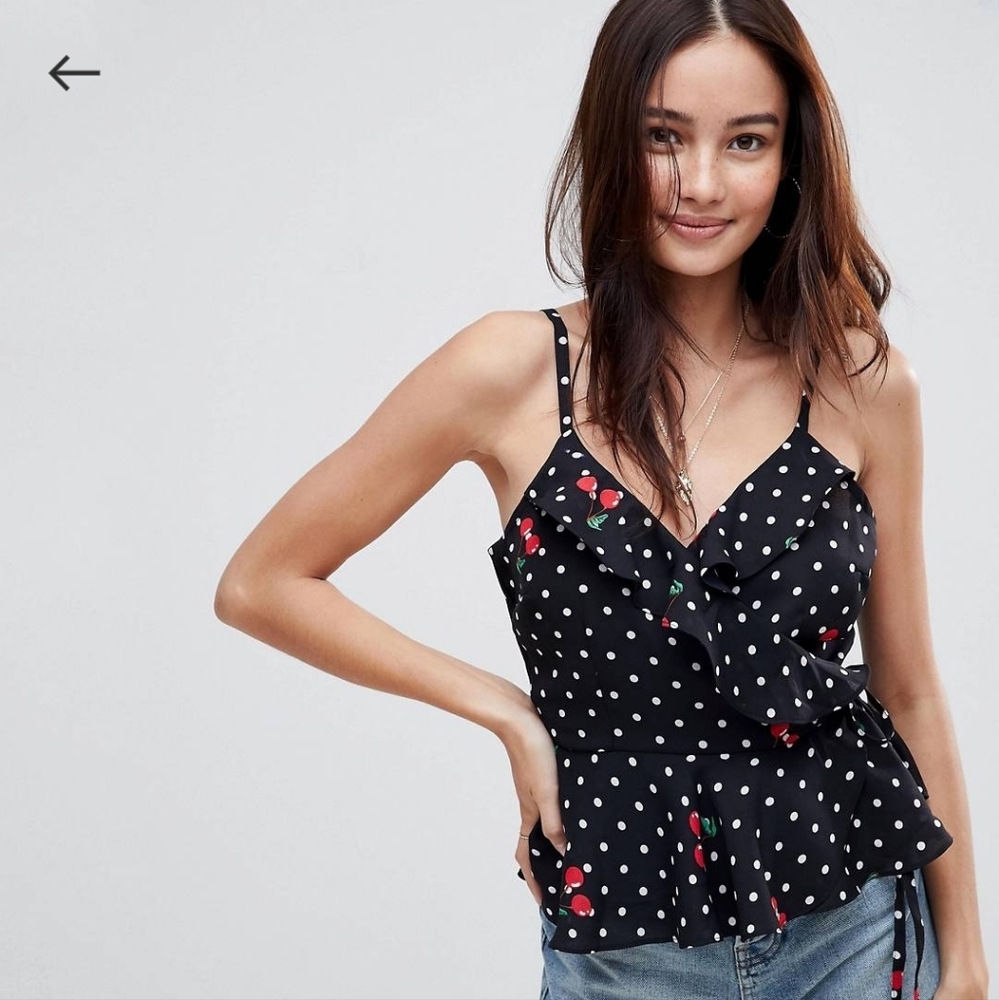 ASOS ruffle wrap cami